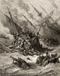 Bataille de Lépante en 1571, illustration de 